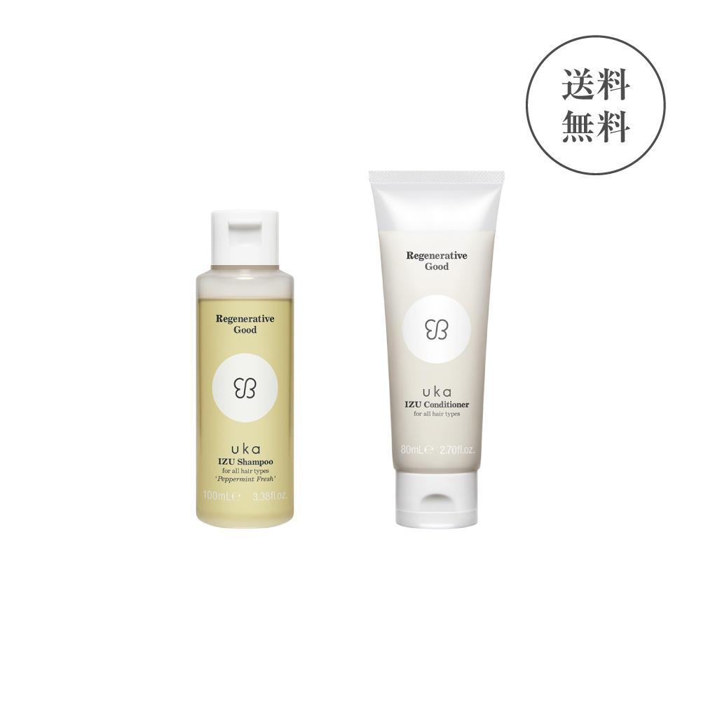 uka IZU Shampoo for all hair types 'Peppermint Fresh' ＆Conditioner for all hair types お試しset