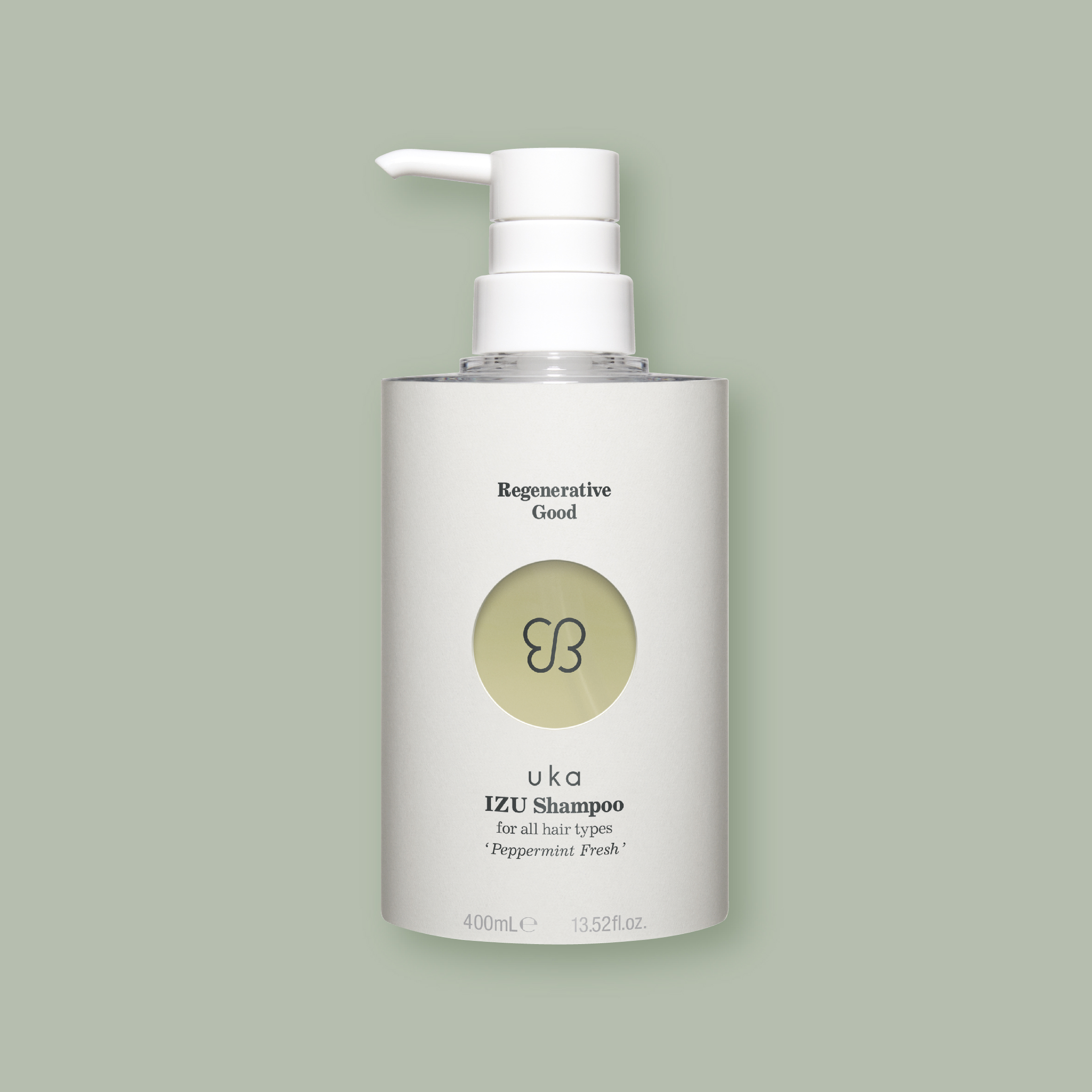 uka IZU Shampoo for all hair types 'Peppermint Fresh' 400mL Bottle