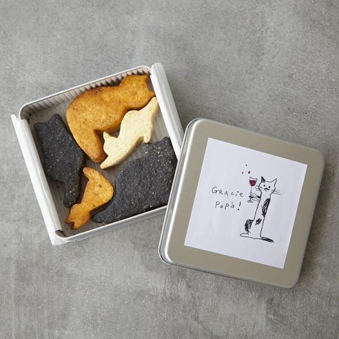 父の日のギフトにも。ukafe（ウカフェ）の三毛猫クッキーが、お酒に合うおつまみクッキーになって限定発売！画像